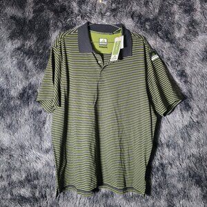 Adidas Equipment EQT Golf Polo Shirt Mens XL Black Olive Striped NWT